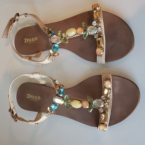 Dune London color rhinestone flat sandals